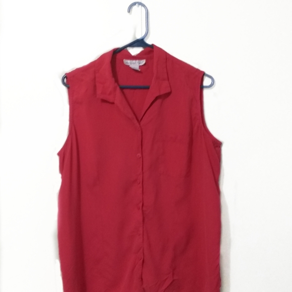 Anna And Frank Tops - Vintage Anna and Frank sleeveless 100% silk shirt